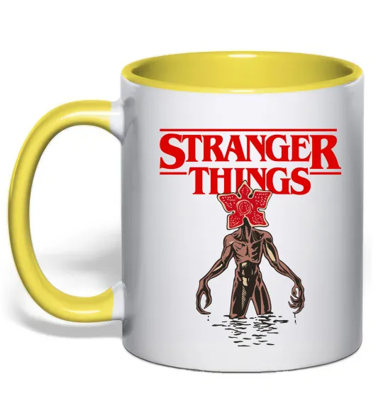 Чашка с цветной ручкой Demogorgon Stranger Things Солнечно желтый фото