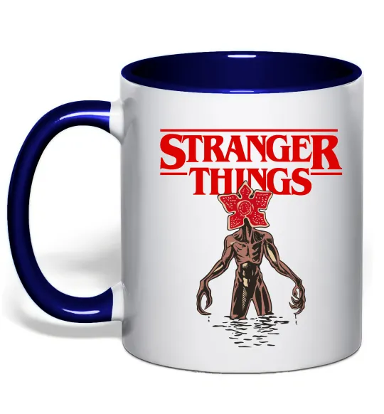 Чашка с цветной ручкой Demogorgon Stranger Things Глубокий темно-синий фото