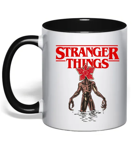 Чашка с цветной ручкой Demogorgon Stranger Things Черный фото