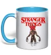 Чашка с цветной ручкой Demogorgon Stranger Things Голубой фото