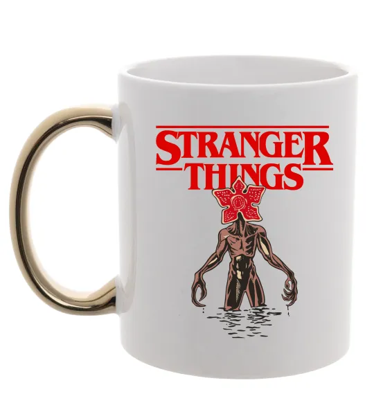 Чашка с цветной ручкой Demogorgon Stranger Things Золото фото