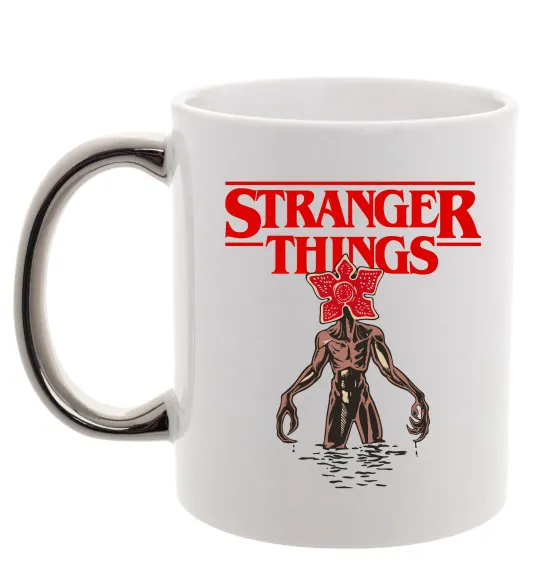 Чашка с цветной ручкой Demogorgon Stranger Things Серебро фото