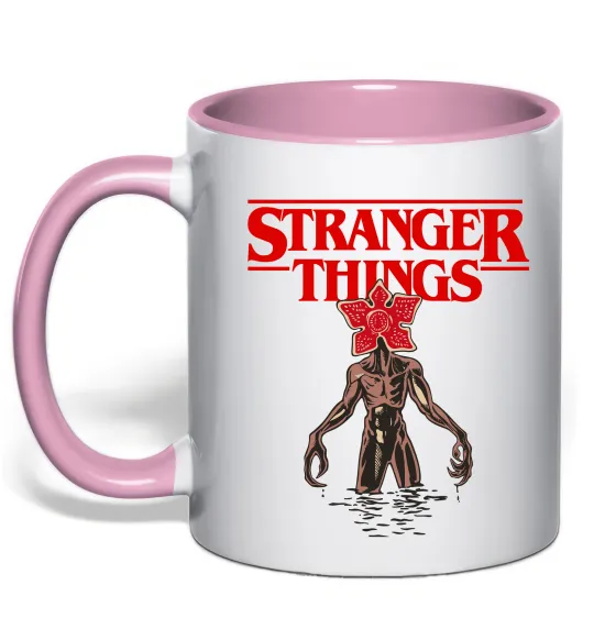Чашка с цветной ручкой Demogorgon Stranger Things Нежно розовый фото