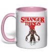 Чашка с цветной ручкой Demogorgon Stranger Things Нежно розовый фото