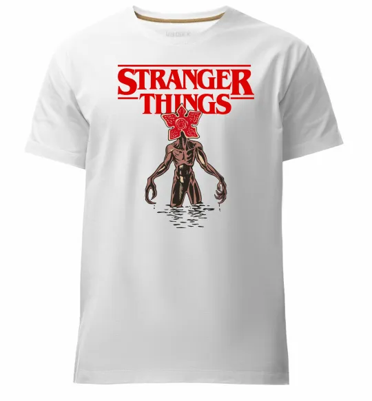 Мужская премиум футболка Demogorgon Stranger Things Белый фото