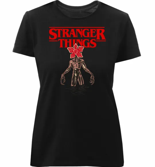 Женская премиум футболка Demogorgon Stranger Things Черный фото