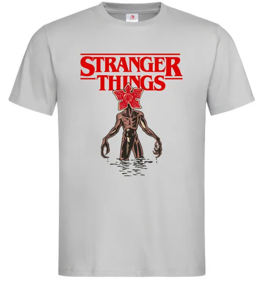 Мужская футболка Demogorgon Stranger Things Серый фото