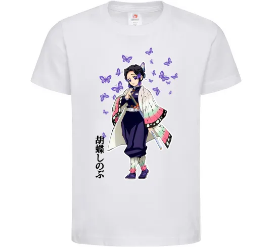 Детская футболка Demon Slayer Сінобу Белый фото