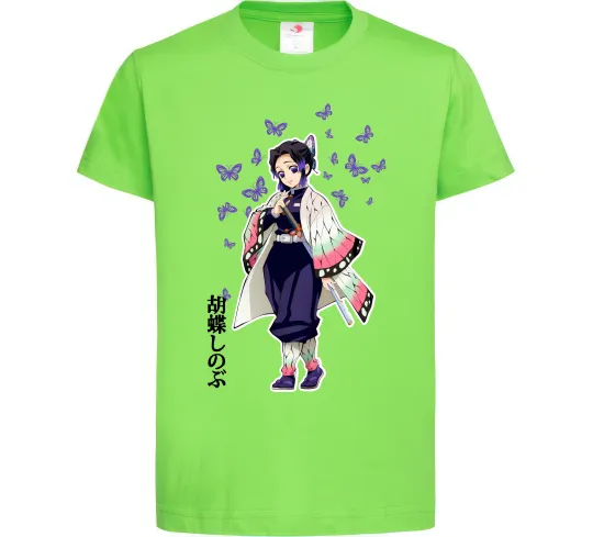 Детская футболка Demon Slayer Сінобу Лаймовый фото