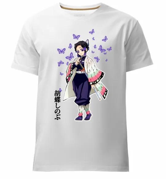 Мужская премиум футболка Demon Slayer Сінобу Белый фото