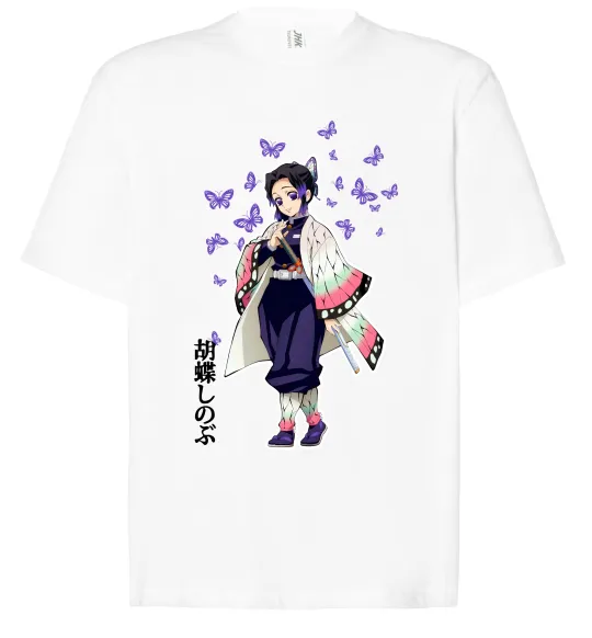Футболка Оверсайз Demon Slayer Сінобу Білий фото