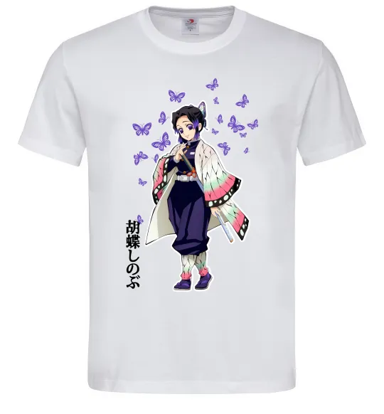 Мужская футболка Demon Slayer Сінобу Белый фото