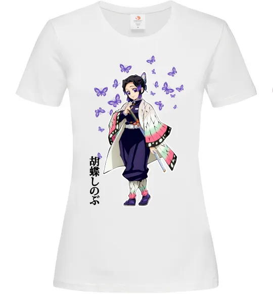 Женская футболка Demon Slayer Сінобу Белый фото