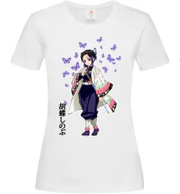 Женская футболка Demon Slayer Сінобу Белый фото