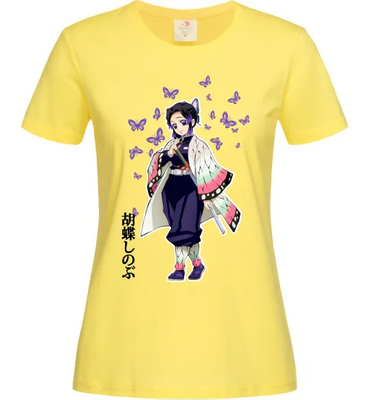 Женская футболка Demon Slayer Сінобу Лимонный фото