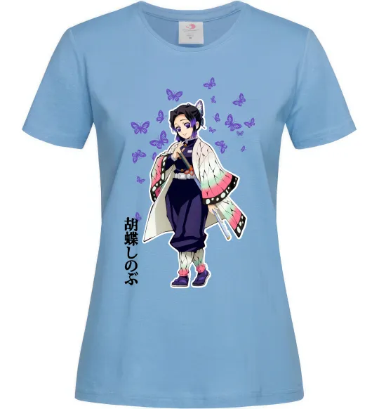 Женская футболка Demon Slayer Сінобу Голубой фото