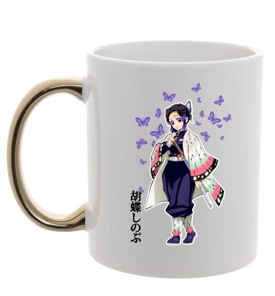 Чашка з кольоровою ручкою Demon Slayer Сінобу Золото фото