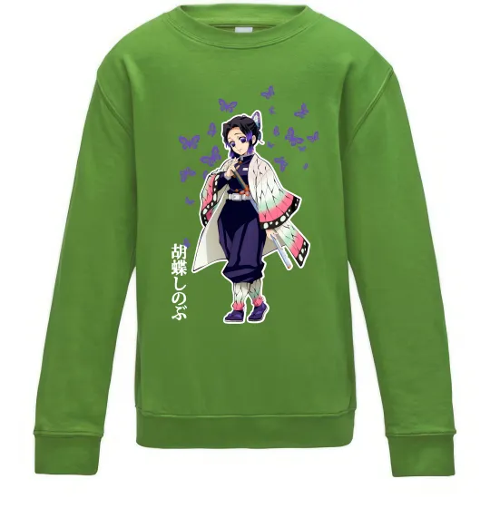 Детский Свитшот Demon Slayer Сінобу Лаймовый фото