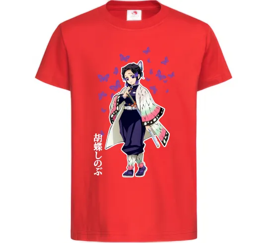 Детская футболка Demon Slayer Сінобу Красный фото