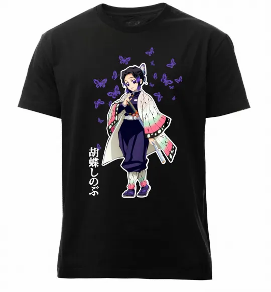 Мужская премиум футболка Demon Slayer Сінобу Черный фото