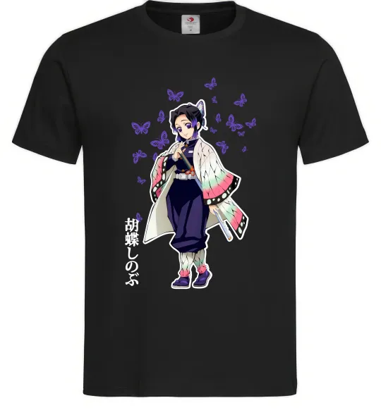 Мужская футболка Demon Slayer Сінобу Черный фото