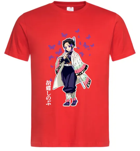 Мужская футболка Demon Slayer Сінобу Красный фото