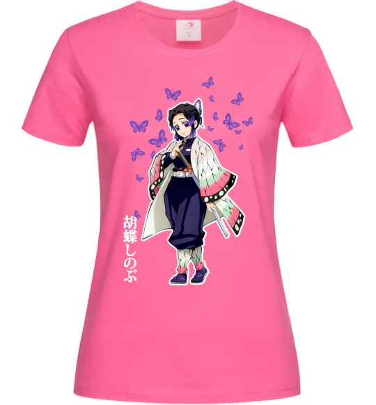 Женская футболка Demon Slayer Сінобу Ярко-розовый фото