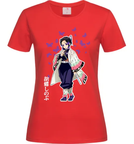 Женская футболка Demon Slayer Сінобу Красный фото