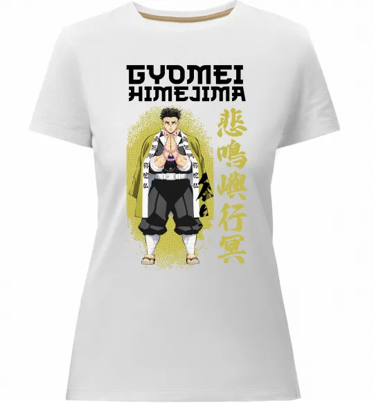 Жіноча преміум футболка Demon Slayer Gyomei Білий фото