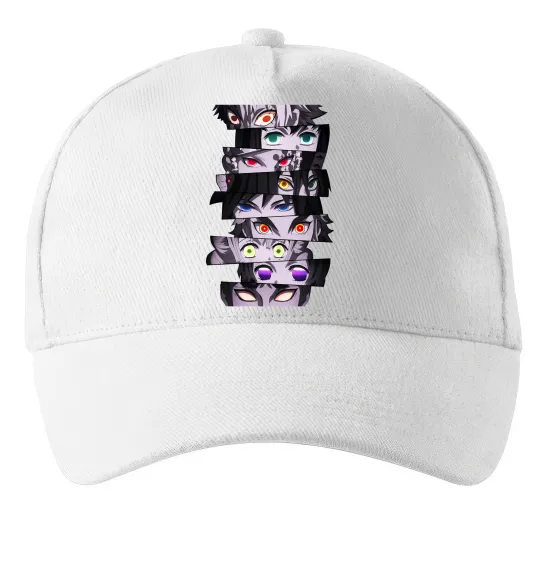 Кепка Demon Slayer eyes Білий фото