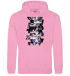 Мужская толстовка (худи) Demon Slayer eyes Розовый фото