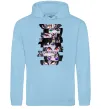 Мужская толстовка (худи) Demon Slayer eyes Голубой фото