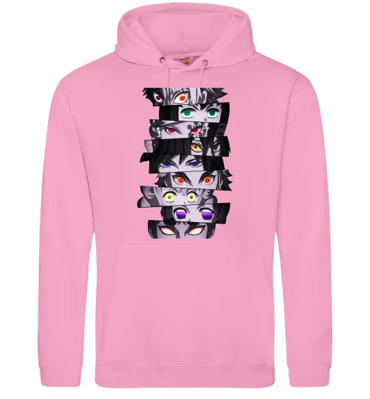 Женская толстовка (худи) Demon Slayer eyes Розовый фото