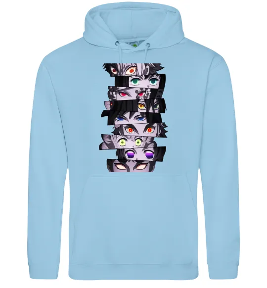 Женская толстовка (худи) Demon Slayer eyes Голубой фото