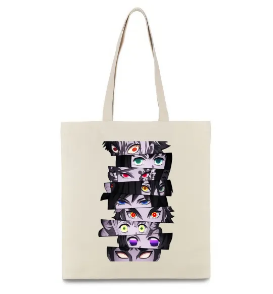 Эко-сумка Demon Slayer eyes Бежевый фото