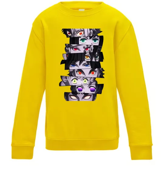 Детский Свитшот Demon Slayer eyes Солнечно желтый фото