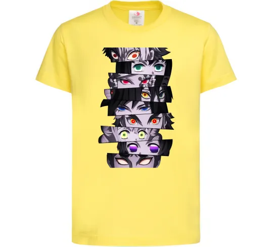 Детская футболка Demon Slayer eyes Лимонный фото