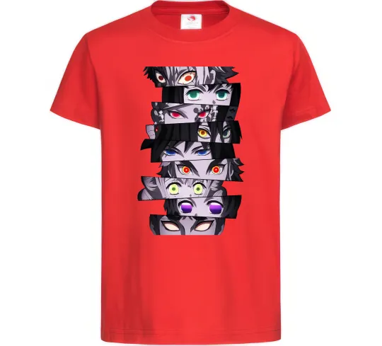 Детская футболка Demon Slayer eyes Красный фото