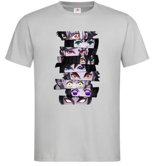 Чоловіча футболка Demon Slayer eyes Сірий фото