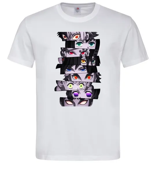 Чоловіча футболка Demon Slayer eyes Білий фото