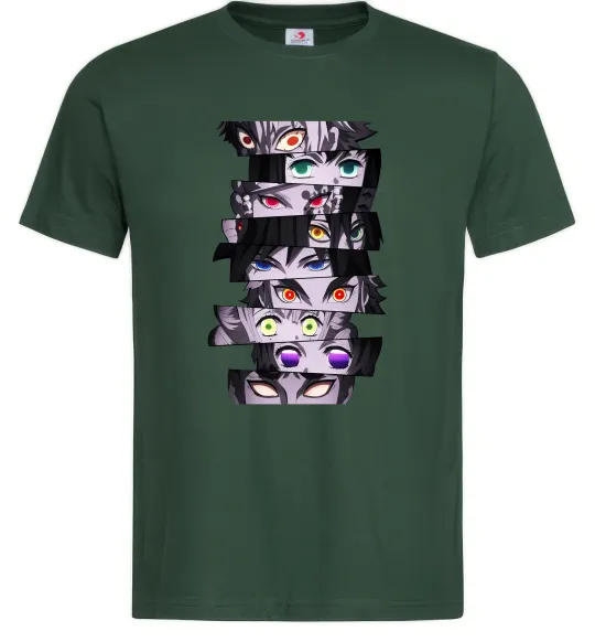 Чоловіча футболка Demon Slayer eyes Темно-зелений фото