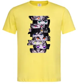 Мужская футболка Demon Slayer eyes Лимонный фото