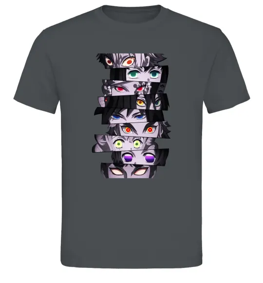 Чоловіча футболка Demon Slayer eyes Графіт фото