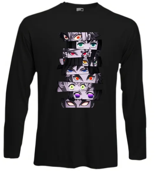 Лонгслів Demon Slayer eyes Чорний фото