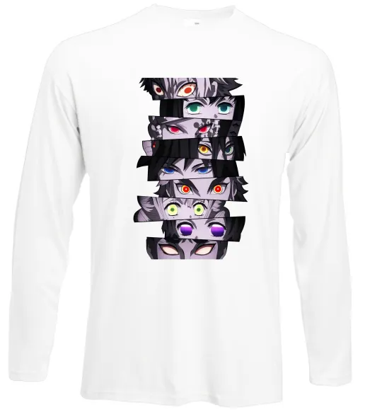 Лонгслів Demon Slayer eyes Білий фото