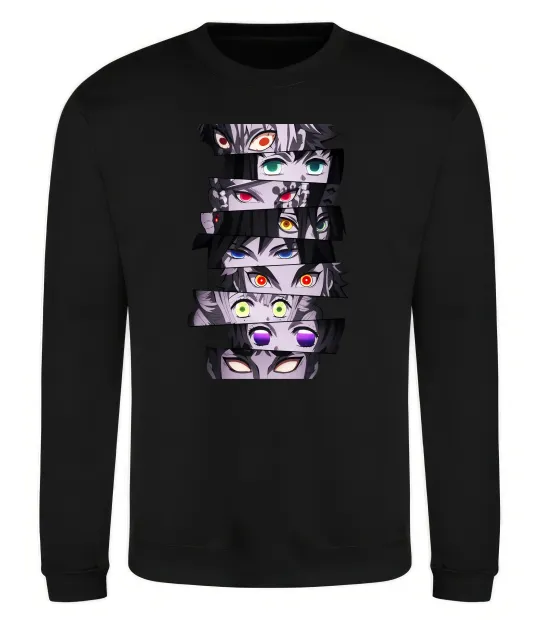 Світшот Demon Slayer eyes Чорний фото