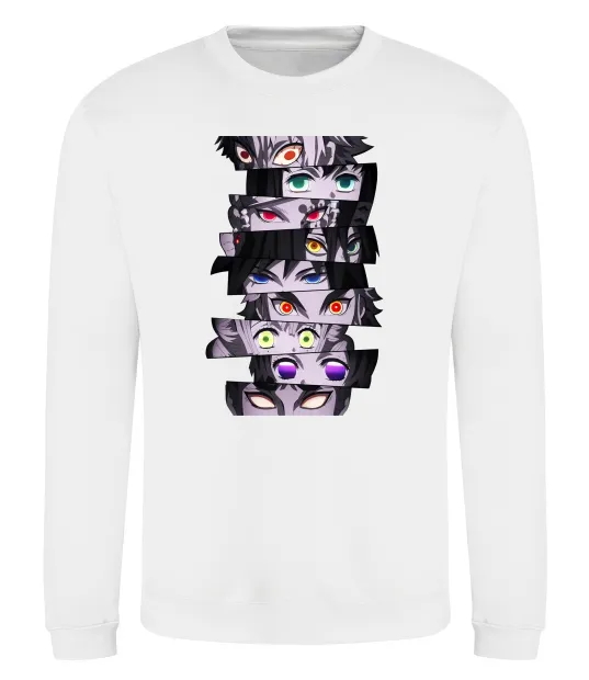 Світшот Demon Slayer eyes Білий фото