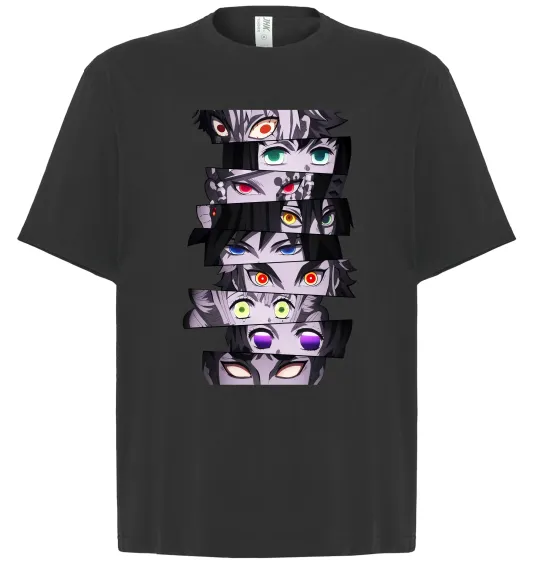 Футболка Оверсайз Demon Slayer eyes Чорний фото