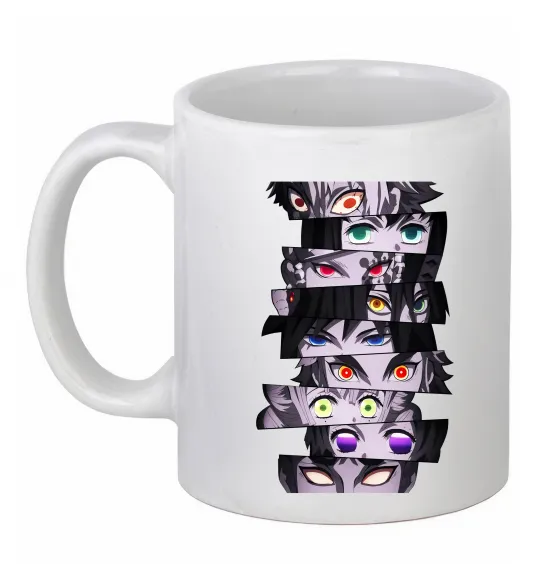 Чашка керамічна Demon Slayer eyes Білий фото