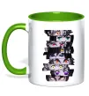 Чашка с цветной ручкой Demon Slayer eyes Лаймовый фото